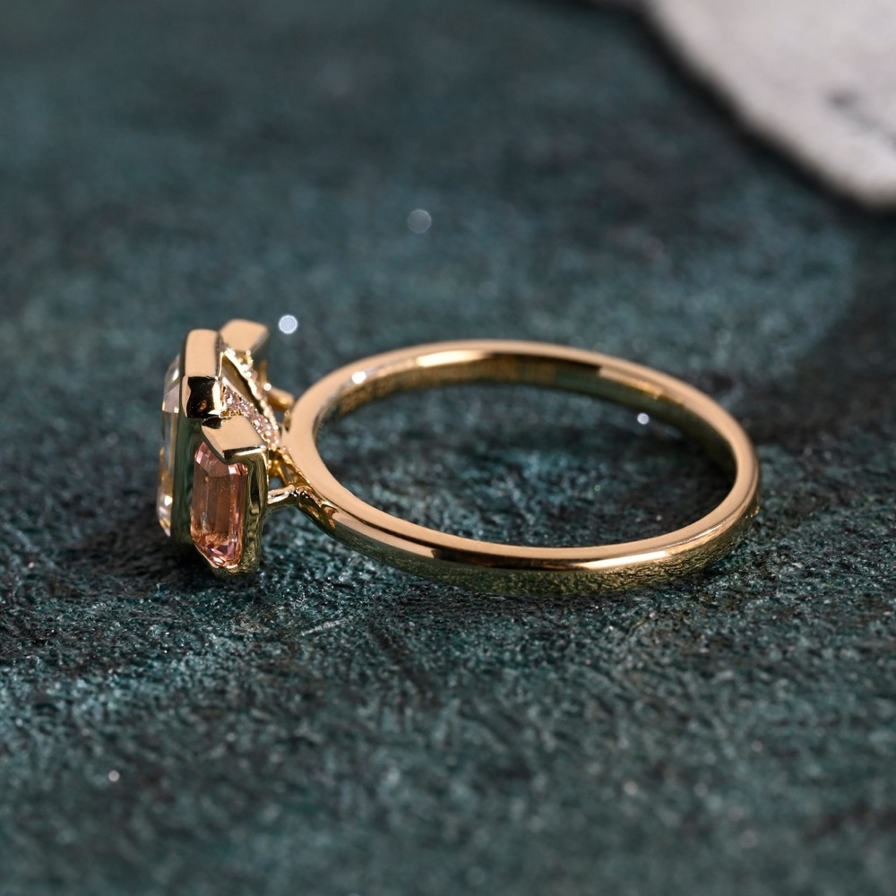 Emerald Cut 3 Stone Ring - image 3